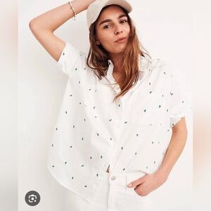 Madewell Embroidered Cactus Courier Shirt XXS Cotton